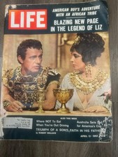 Life magazine, April 13, 1962 Elizabeth Taylor, Richard Burton good condition