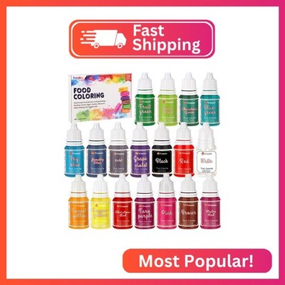 Food Coloring Liquid Set,18 Colors x 10ml Food Grade Food Dye Edible Vibrant Liq