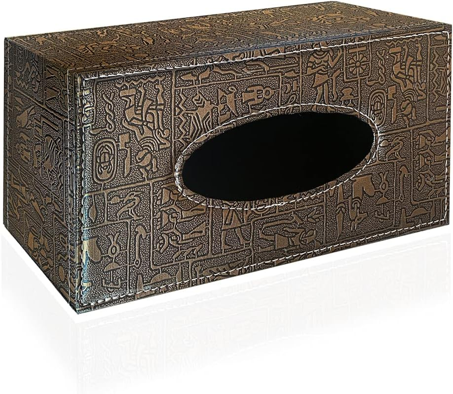 Stylish PU Leather Tissue Box Holder - Retro Pattern | Modern Rectangular Napkin
