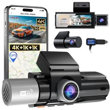 4K 1080P Dash Cam GPS WiFi Kamera Auto DVR Recorder HDR Nachtsicht 360°Panorama