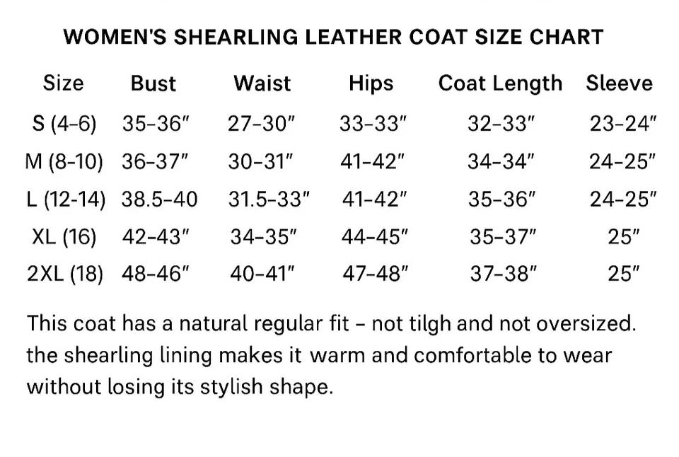 Women’s Real Shearling Leather Coat Genuine Sheepskin Fur Lined Winter Jacket - Image 3 of 3
