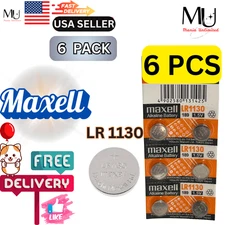 6PCS MAXELL Fresh Stock LR1130 AG10 189 L1131 389 V10GA 1.5V BATTERY Exp 2031+