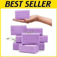 6.6 OZ Triple Milled Lavender Soap with Organic Shea Butter - Long-Lasting Clean