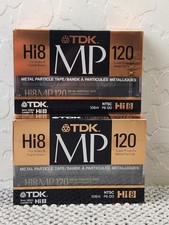 TDK Hi8 MP120 Premium Performance Camcorder Videotape Lot Of 3 NEW