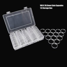 100Pcs Clear Coin Capsule Case for 30.6mm JF...