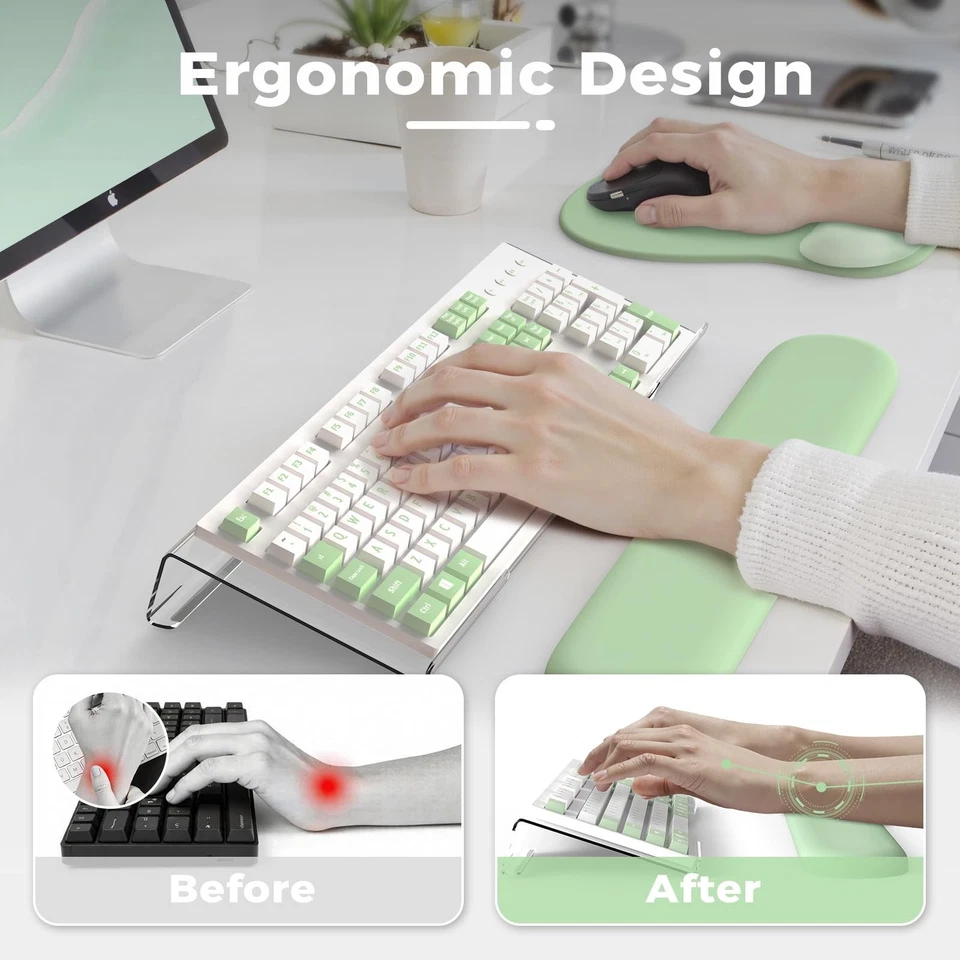 Keyboard Wrist Rest,Ergonomic Mouse Pad with Wrist Support,Acrylic Clear Keyb... - Image 3 of 4