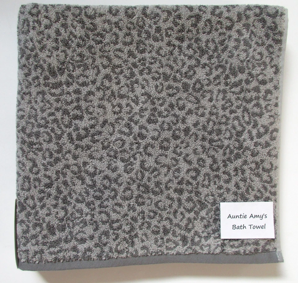 Rachel Zoe 8Pc набор серый леопард гепард животных печати ванны вручную полотенца мочалка - Изображение 2 из 4