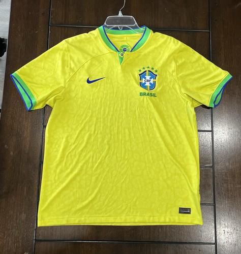 Nike Brazil Soccer Jersey 2022 2023 World Cup Stadium Home Mens Large DN0680-741