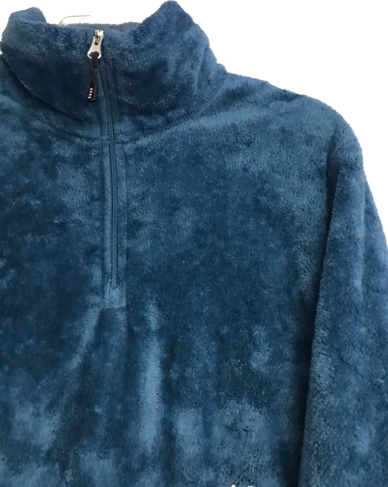 Pullover Lands' End 14 16 para mujer azul 1/4 cremallera manga larga polar suave Foto 3 de 4