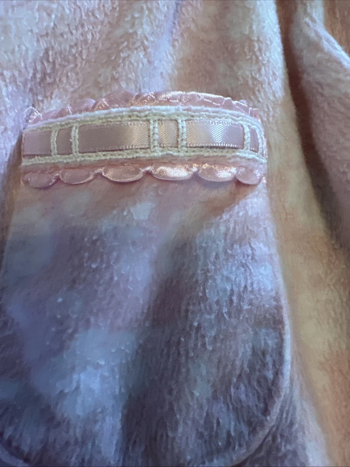 ARIA Collection Pink White Floral Ultra Soft Thick Fleece Pajama Set Women's XL - Image 3 of 4