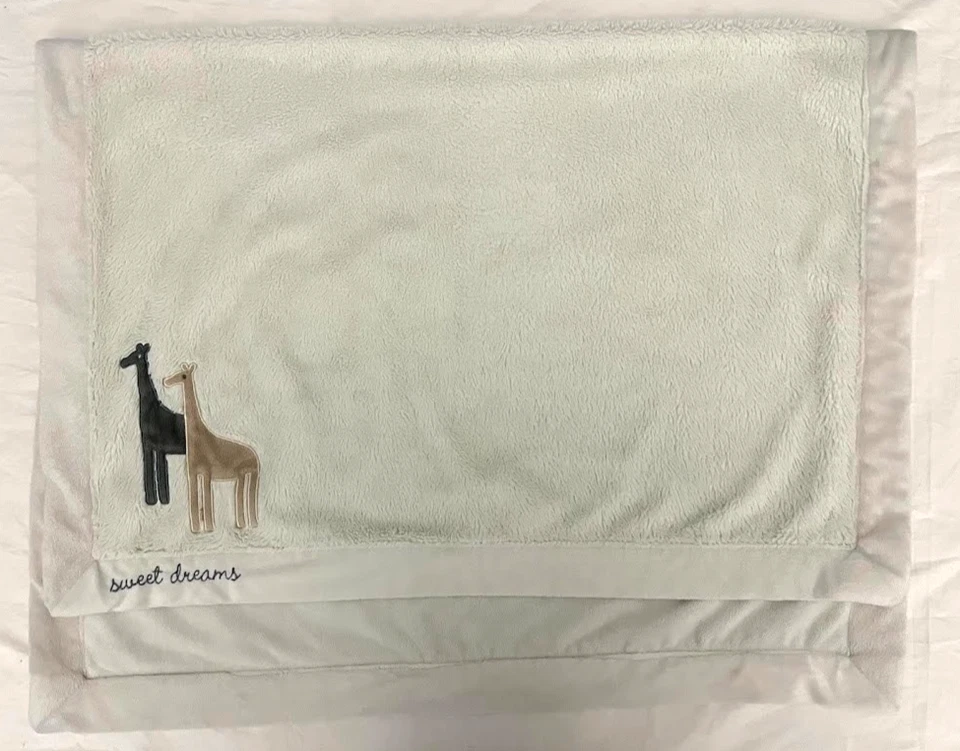 Wendy Bellissimo Beige Giraffe Sweet Dreams Baby Blanket Plush Unisex Soft - Image 2 of 3