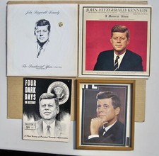 John Kennedy JFK Lot 2 Vinyl LP s Four Dark Days Collector's Copy Book Framed Pc