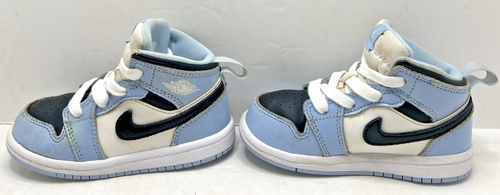 Nike Air Jordan 1 Mid Athletic Shoes ‘Ice Blue’ 644507-401 Toddler Size 7C - Picture 2 of 11