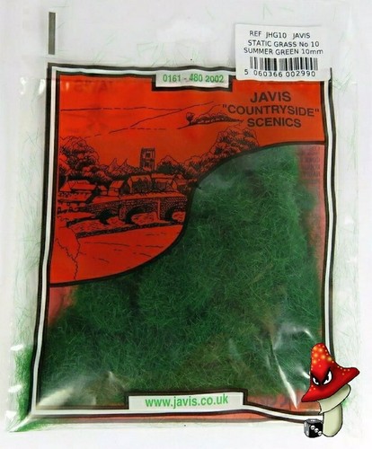 Static Grass No 10 Summer Green 10mm fibres Javis Scenics JHG10 hairy grass - Imagen 3 de 4