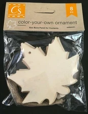 Crafter's Square - Color Your Own Ornament - Leaves - Wood Shapes - 8 Pieces