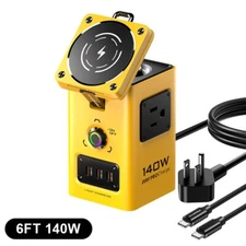 140W Mega Charging Hub - Omni Desktop Charger, Fast Charge, Compact, Yellow