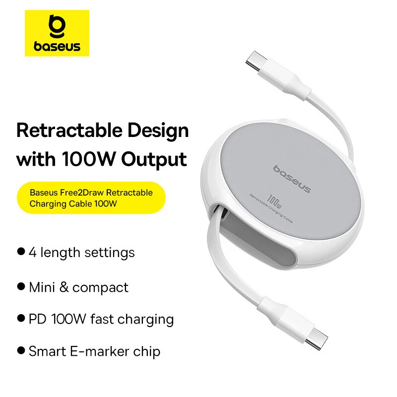 Cabo USB C retrátil 100W cabo para iPhone 15 Plus Pro Max cabo carregador rápido - Imagem 4 de 4