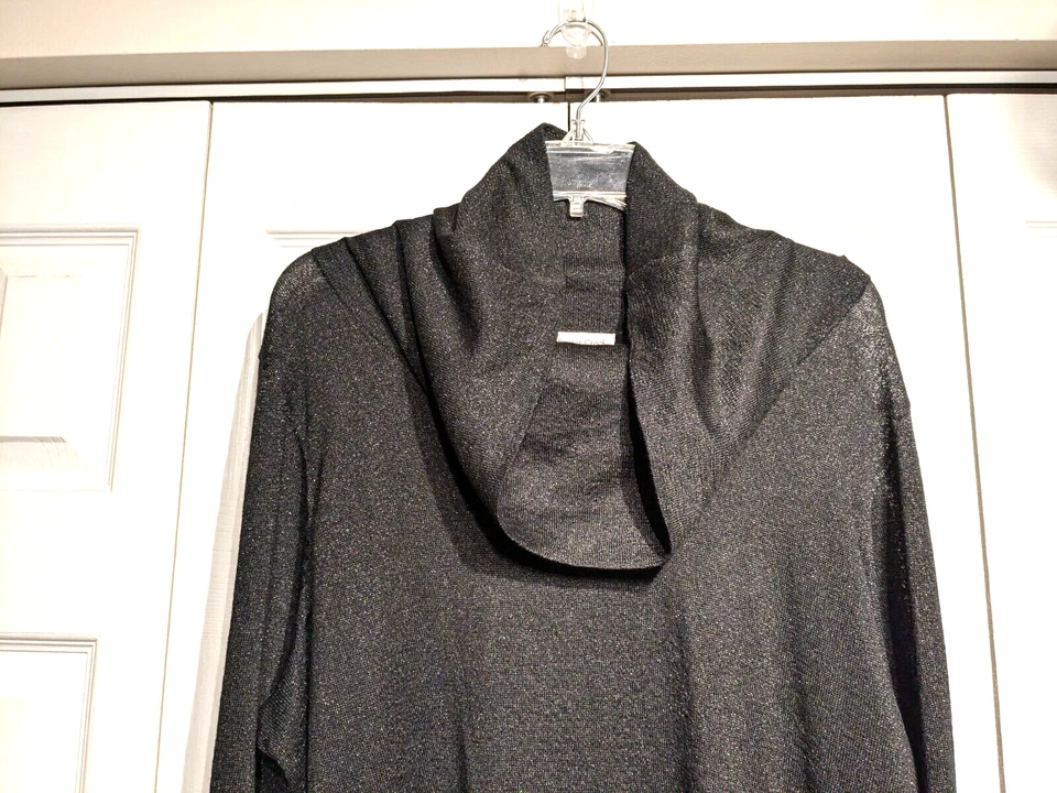 Coldwater Creek Womens Sz: 3X (24) Metallic Knit Cowl Neck Top Lightweight Sheer - Image 2 of 4