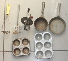 Vintage Child's Kitchen Cooking Utensils Lot