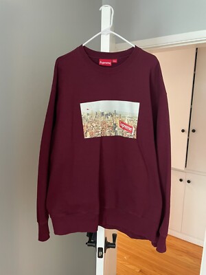 Supreme Aerial Crewneck Burgundy (FW20) Size XL, pre-owned | eBay
