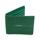 Exotic Green Polished Stingray Skin Leather Wallet Men's