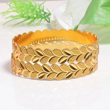 Suprimo Traditional Bollywood Gold Plated Bangles 2 Bangle Bracelet Kangan Women