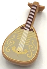 Lego New Medium Nougat Minifigure Utensil Musical Instrument Lute Part