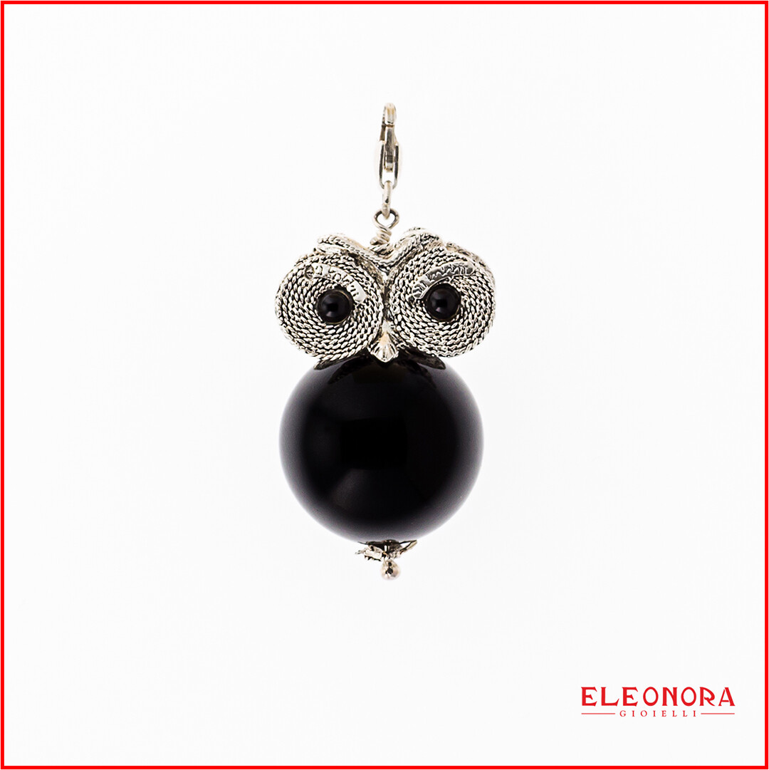 Collana Donna Con Ciondolo Gufo In Onice Pietre Naturali – Argento 925 - 6
