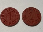2 Red OPA Tokens- Scarce - YC & XC Semi-Rare WW2 FREE SHIPPING