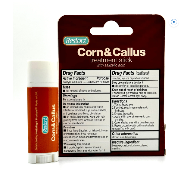 Restorz Corn and Callus Remover with Salicylic Acid and Hydrocortisone