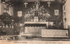 CPA SENEGAL. BIGNONA - L'Autel et la Crèche. Mission Congr. du St-Esprit