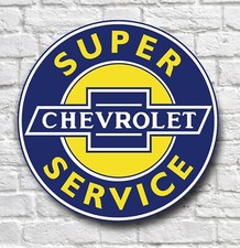 CHEVROLET SUPER SERVICE 2FT GARAGE SCHILD WANDSCHILD OLDTIMER WERKSTATT MANNSH&Ouml;HLE