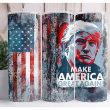 Trump Flag Make America Great 20oz Skinny Tumbler Custom Insulated Drinkware