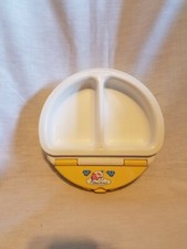 Vintage Fisher Price Baby Infant Child Divided Warming Dish Bowl