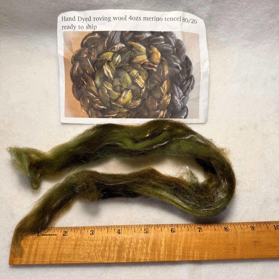 Merino Wool Roving Blend with Tencel Hand Dyed Superfine Combed Top Felting - Image 2 of 4