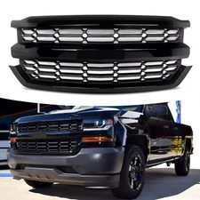 For 2016-2018 Chevrolet Silverado 1500 Front Upper Bumper Grille Black 84046156