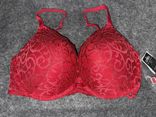 Fredericks Of Hollywood Convertible 36D Push-Up Bra Red Lace