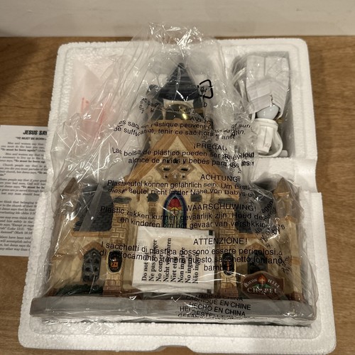 RETIRED Lemax Caddington Beacon Hill Chapel 05672 Boxed Christmas Village Church - Picture 9 of 10