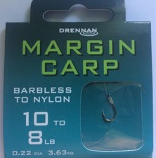 DRENNAN BARBLESS MARGIN CARP FISHING HOOKS TO...