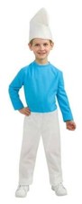 Smurf The Movie 4/6 Halloween Costume Blue White Jumpsuit Hat Boys Smurfs