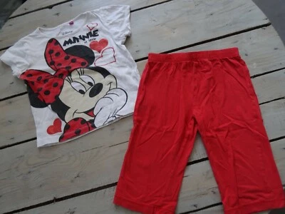 Pyjama 2 pièces manches courtes blanc et rouge imprimé Minnie MOUSE Taille 5 ans - Photo 1/4