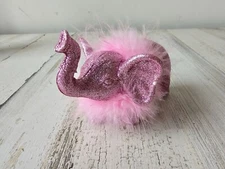 Glitter feather pink elephant ornament sparkle Xmas tree