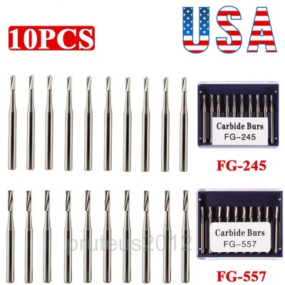 Clinic Dental FG-245/557 Tungsten Carbide Burs Friction Grip High Speed Drill