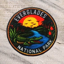 Everglades National Park Patch Iron-on Applique Nature Badge Egret, Wetlands, FL