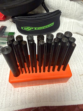 Steel Drift Punch Set Assorted Sizes With Orange Holder Metalworking Tool