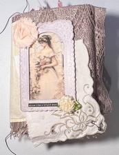 Handmade Junk Journal "Cindy"   Soft Cover, Stuffed with Treasures