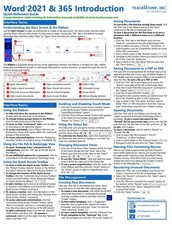 Microsoft Word 2021 and 365 Introduction Quick Reference Training Tutorial Guide