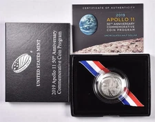 2019-D Apollo 11 Clad Commemorative Half Dollar - UNC - With Box & COA