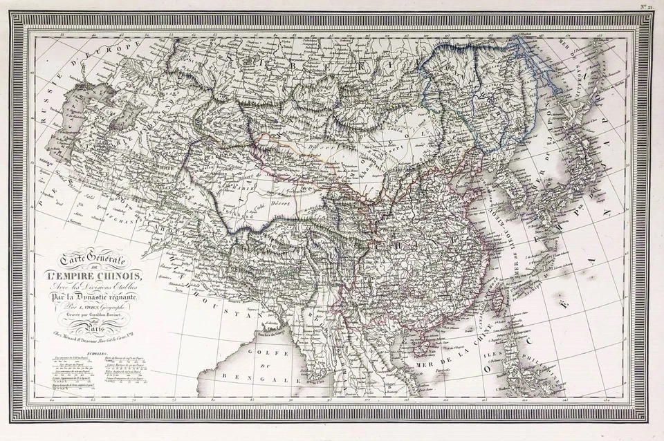 China China Korea Japan Karte map carte L.Vivien 1825 - Bild 1 von 1