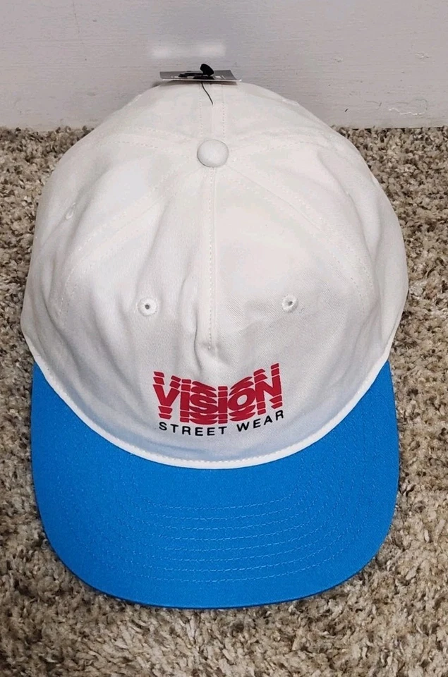 Vision Street Wear 2023 Snapback Hat Cap NWT One Size O/S White Blue Blur - Image 4 of 4